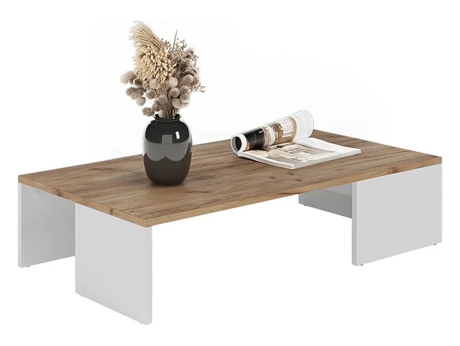 Best Vicco Couchtisch carvalho branco/dourado 90x50x21.4 hardi Natural escuro