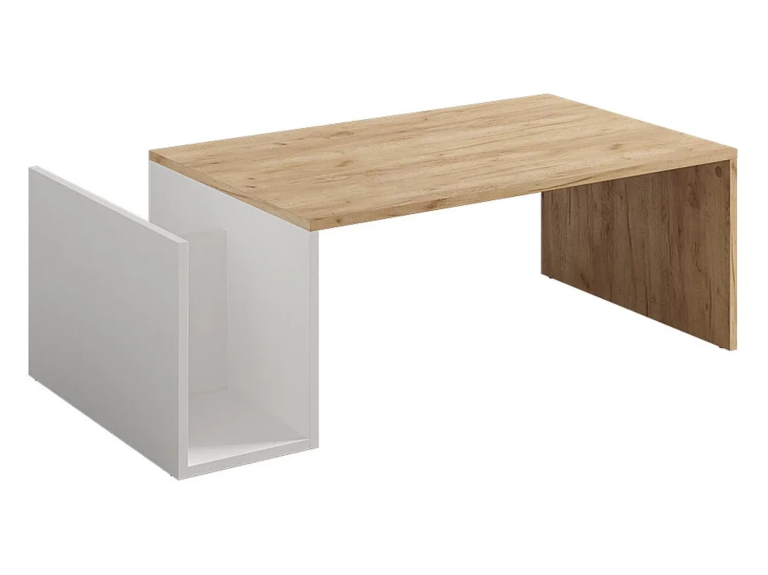 Sale Vicco Couchtisch carvalho goldkraft/branco 100x50x32.9 avento Natural escuro