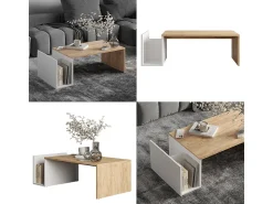 Sale Vicco Couchtisch carvalho goldkraft/branco 100x50x32.9 avento Natural escuro