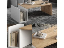 Sale Vicco Couchtisch carvalho goldkraft/branco 100x50x32.9 avento Natural escuro