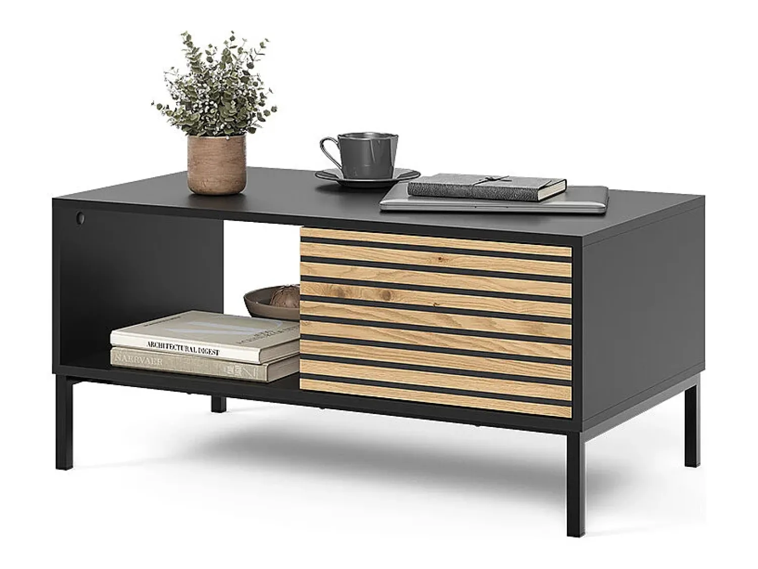 Outlet Vicco Couchtisch carvalho goldkraft/antracite 90x50x45 eliza Natural escuro