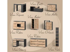 Mesa De Centro*Vicco Couchtisch carvalho goldkraft/antracite 90x49.4x43.8 hasso Natural escuro
