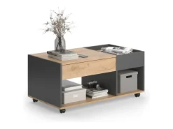 Mesa De Centro|Vicco Couchtisch carvalho goldkraft/antracite 110x60x49.5 maik Natural escuro