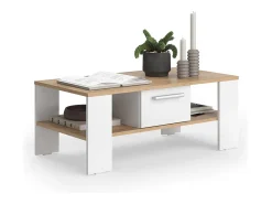 Mesa De Centro*Vicco Couchtisch carvalho goldkraft/branco 89.8x46.4x35.8 wilmut Natural escuro