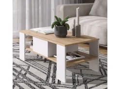 Mesa De Centro*Vicco Couchtisch carvalho goldkraft/branco 89.8x46.4x35.8 wilmut Natural escuro