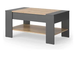 Mesa De Centro|Vicco Couchtisch carvalho goldkraft/antracite 99.6x58.8x48.2 august Natural escuro