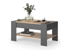 Mesa De Centro|Vicco Couchtisch carvalho goldkraft/antracite 99.6x58.8x48.2 august Natural escuro