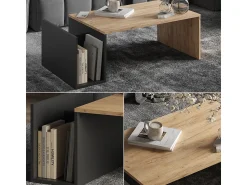 Mesa De Centro*Vicco Couchtisch carvalho goldkraft/antracite 100x50x32.9 avento Natural escuro