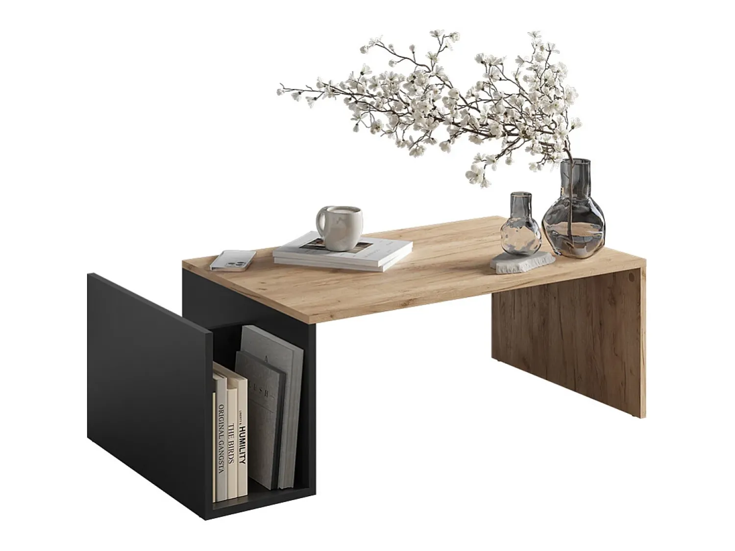 Mesa De Centro*Vicco Couchtisch carvalho goldkraft/antracite 100x50x32.9 avento Natural escuro
