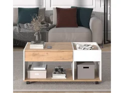 Mesa De Centro*Vicco Couchtisch carvalho goldkraft/branco 110x60x49.5 maik Natural escuro