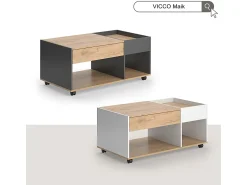 Mesa De Centro*Vicco Couchtisch carvalho goldkraft/branco 110x60x49.5 maik Natural escuro