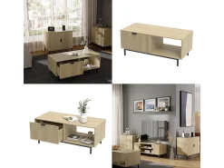 Mesa De Centro|Vicco Couchtisch carvalho 110x50x45 lennox Natural claro