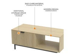 Mesa De Centro|Vicco Couchtisch carvalho 110x50x45 lennox Natural claro
