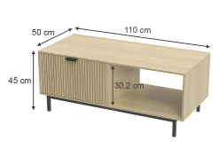 Mesa De Centro|Vicco Couchtisch carvalho 110x50x45 lennox Natural claro
