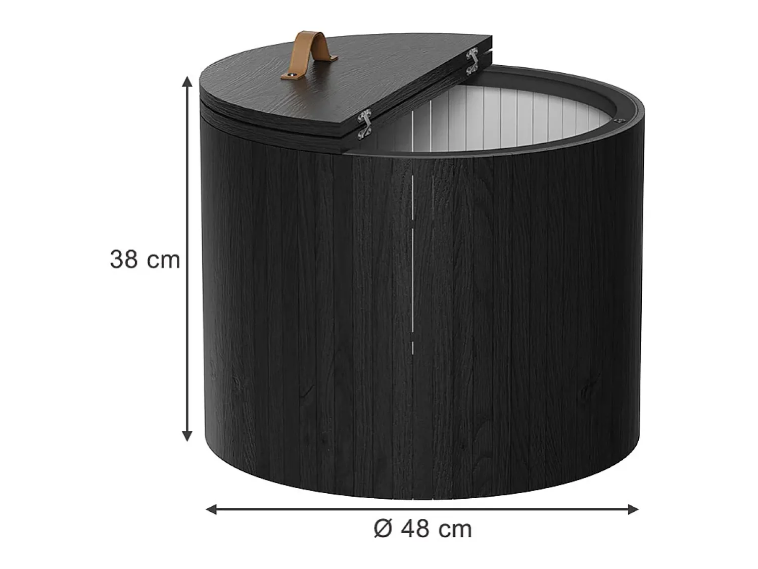 Mesa De Centro*Vicco Couchtisch carvalho/ 48x48x38 tavilo Preto