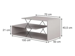 Vicco Couchtisch caxemira 100x50x40.5 nario^ Mesa De Centro