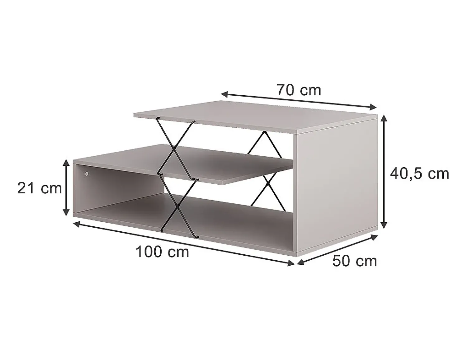 Vicco Couchtisch caxemira 100x50x40.5 nario^ Mesa De Centro