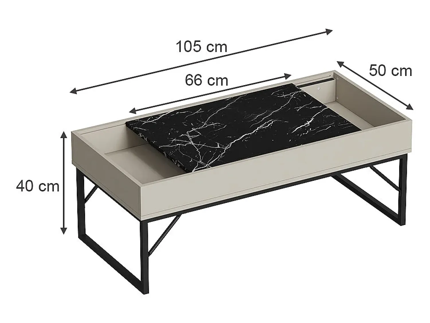 Vicco Couchtisch 105x50x40 lunero^ Mesa De Centro