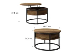 Hot Vicco Couchtisch madeira 57x57x47.5 marlo Natural claro
