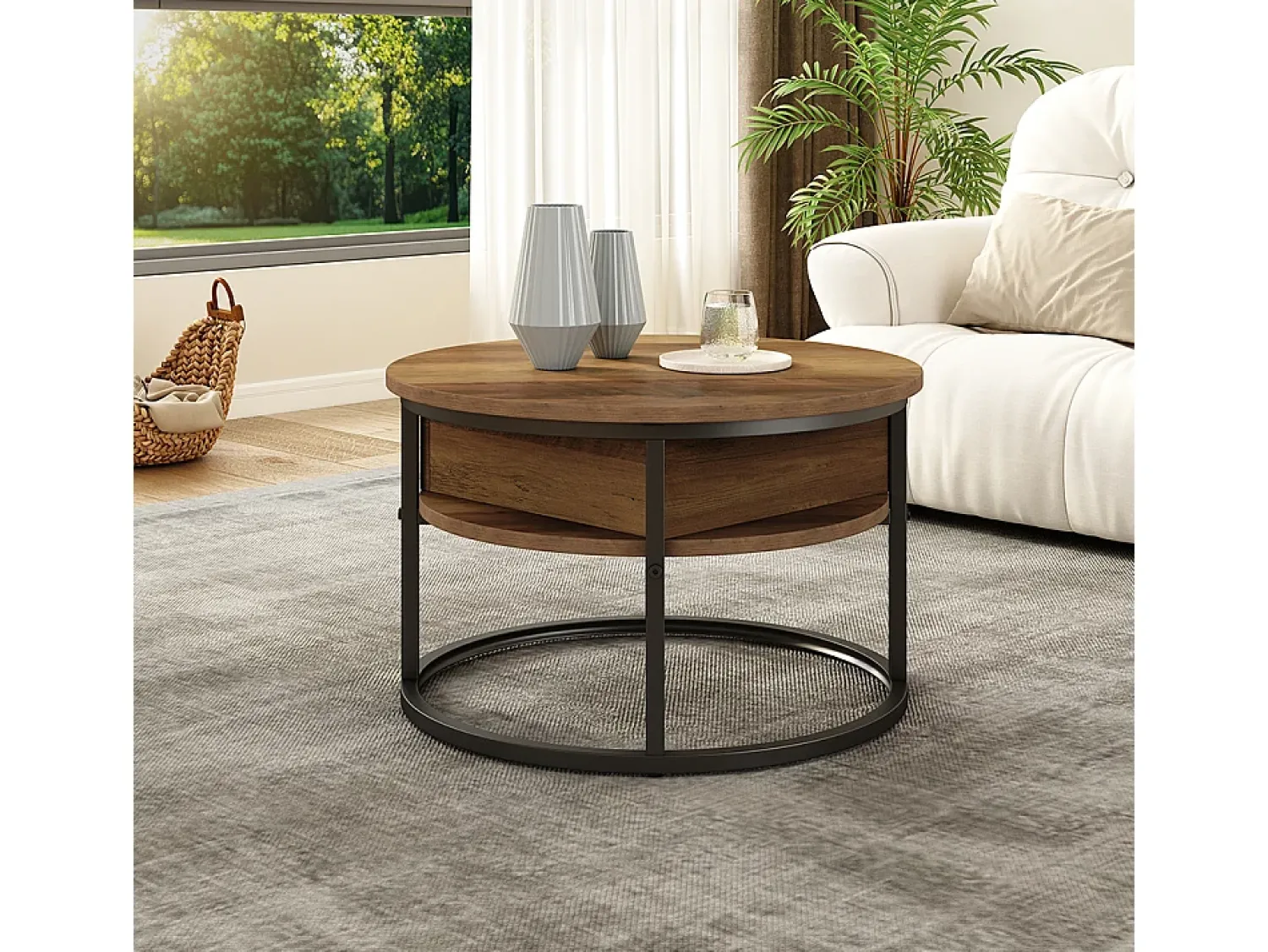Hot Vicco Couchtisch madeira 57x57x47.5 marlo Natural claro
