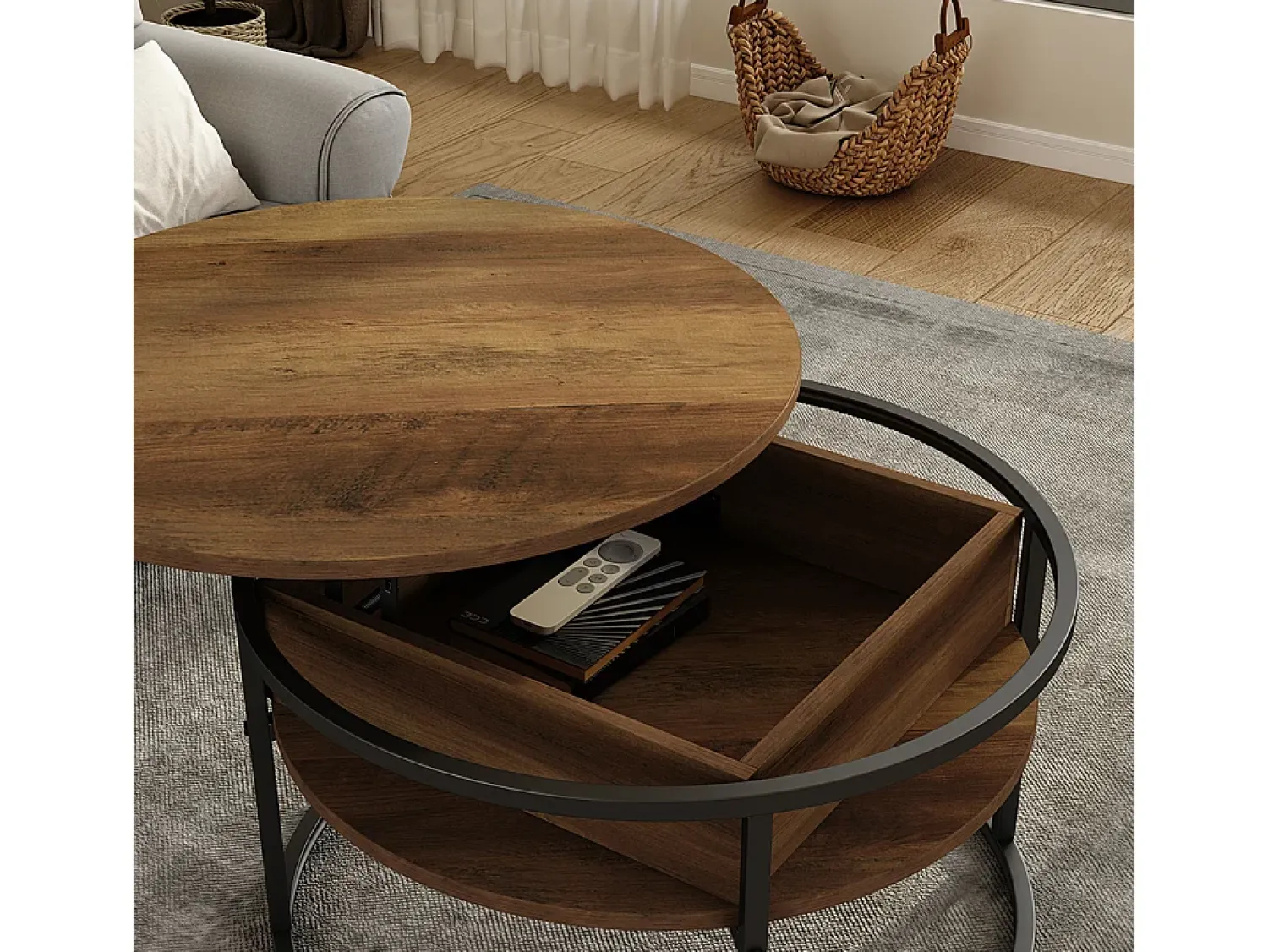 Mesa De Centro|Vicco Couchtisch madeira 77x77x52 marlo Natural claro