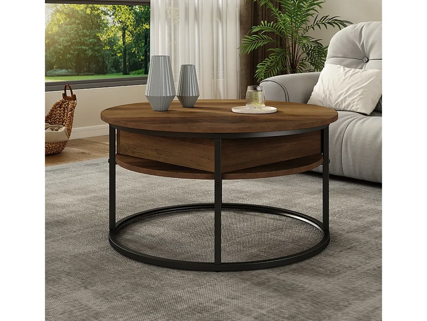 Mesa De Centro|Vicco Couchtisch madeira 77x77x52 marlo Natural claro