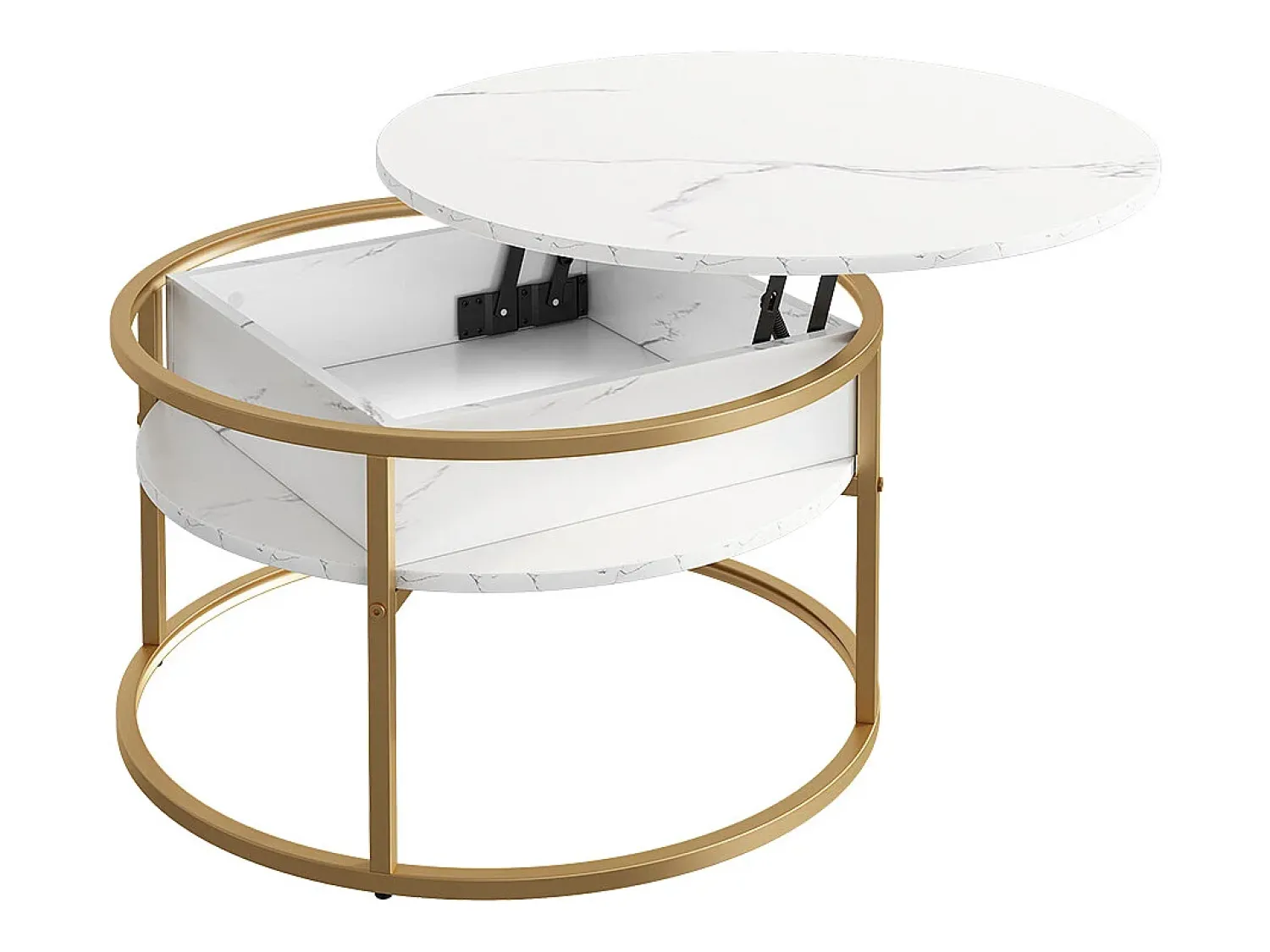 New Vicco Couchtisch mármore branco 77x77x52 marlo Branco sujo