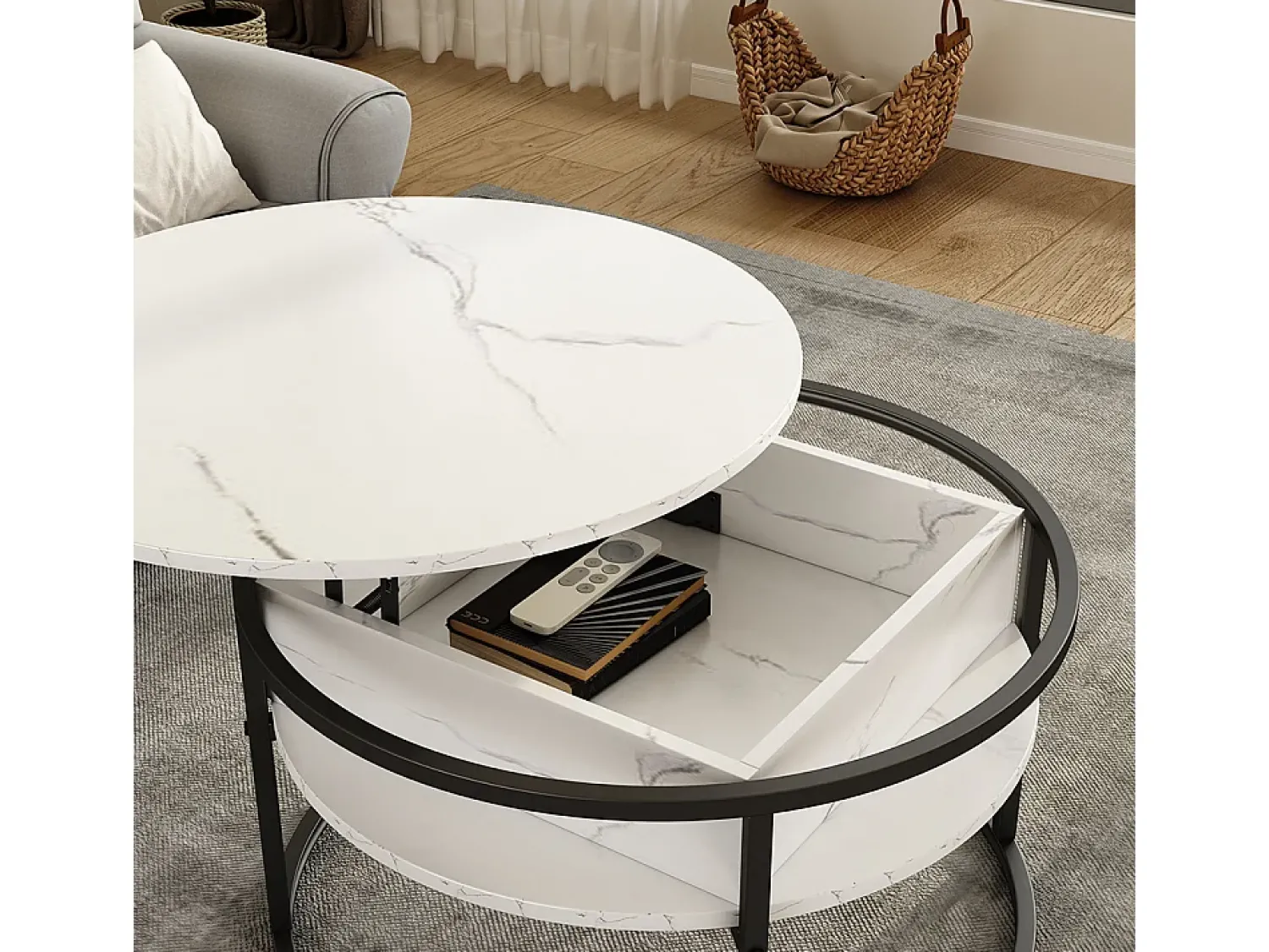 Mesa De Centro|Vicco Couchtisch mármore 77x77x52 marlo Branco