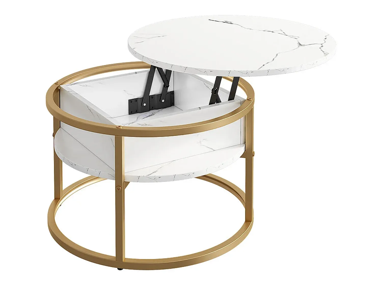 Mesa De Centro|Vicco Couchtisch mármore branco 57x57x47.5 marlo Branco sujo