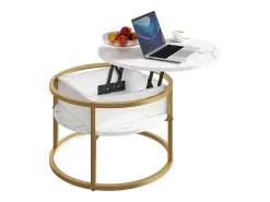 Mesa De Centro|Vicco Couchtisch mármore branco 57x57x47.5 marlo Branco sujo