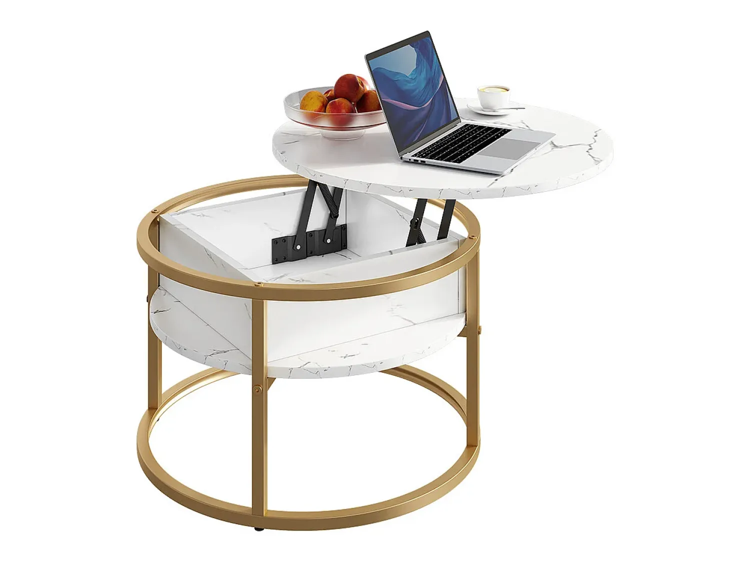 Mesa De Centro|Vicco Couchtisch mármore branco 57x57x47.5 marlo Branco sujo