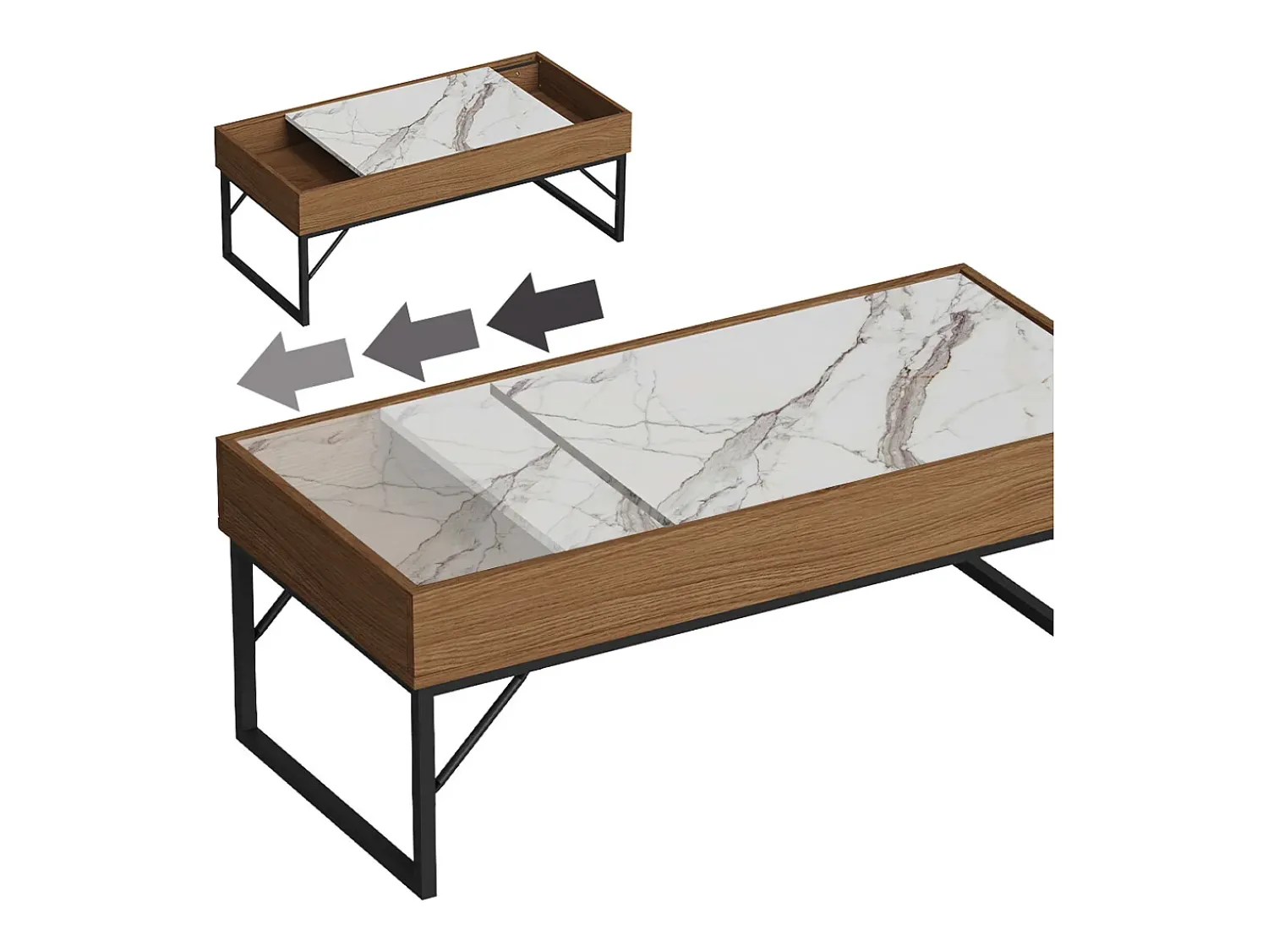 Sale Vicco Couchtisch noz 105x50x40 lunero Natural escuro