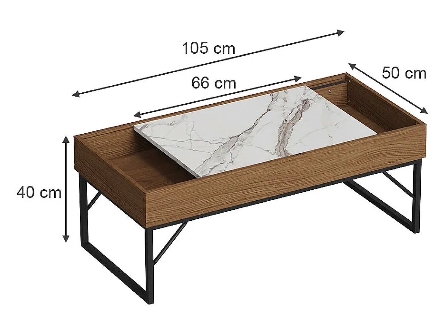 Sale Vicco Couchtisch noz 105x50x40 lunero Natural escuro