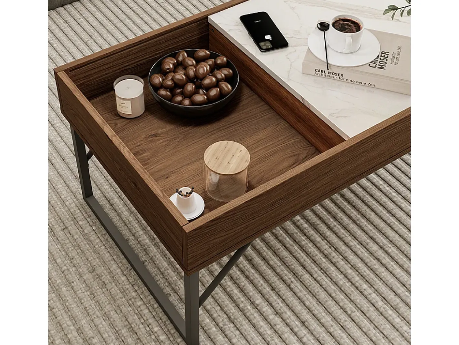 Sale Vicco Couchtisch noz 105x50x40 lunero Natural escuro
