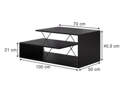 Mesa De Centro|Vicco Couchtisch 100x50x40.5 nario Preto