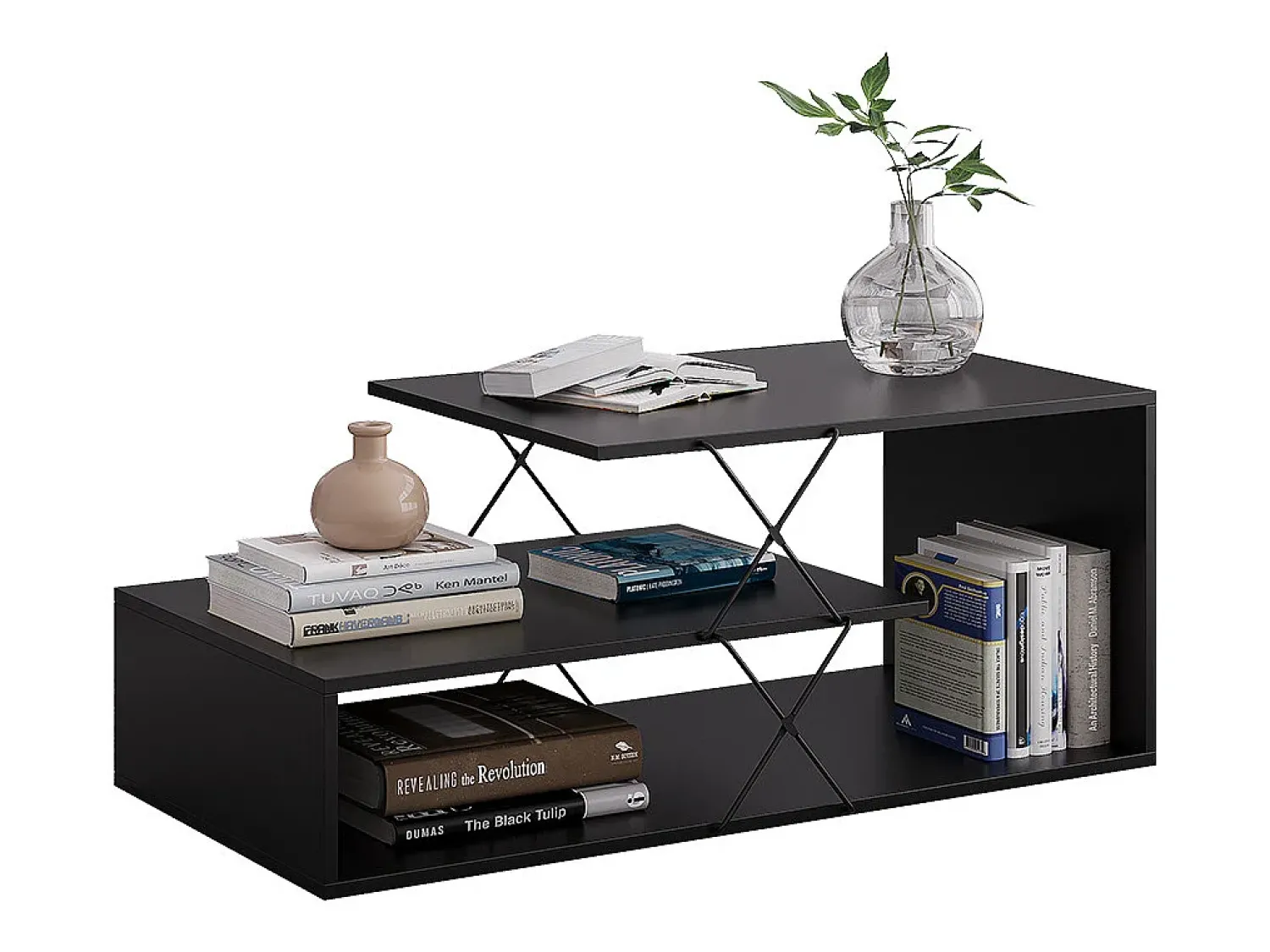 Mesa De Centro|Vicco Couchtisch 100x50x40.5 nario Preto