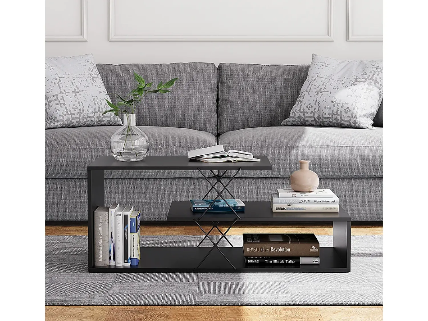 Mesa De Centro|Vicco Couchtisch 100x50x40.5 nario Preto