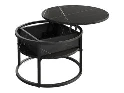Mesa De Centro|Vicco Couchtisch /branco mármore 57x57x47.5 marlo Preto