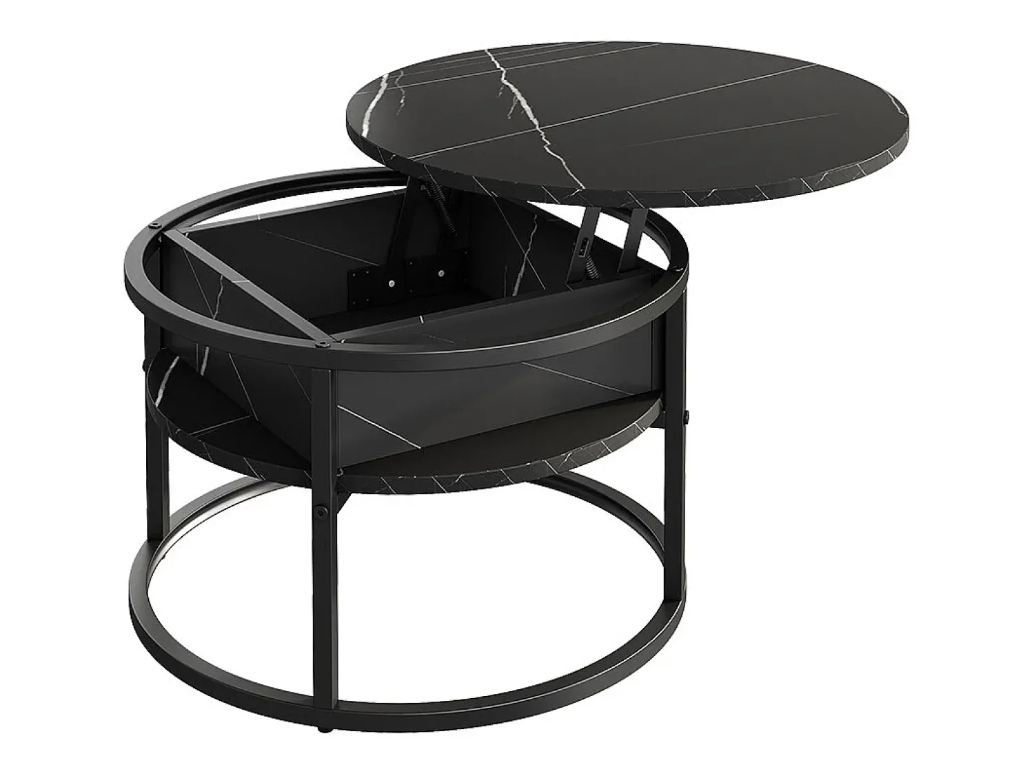 Mesa De Centro|Vicco Couchtisch /branco mármore 57x57x47.5 marlo Preto