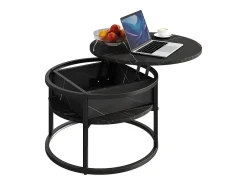 Mesa De Centro|Vicco Couchtisch /branco mármore 57x57x47.5 marlo Preto