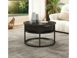 Mesa De Centro|Vicco Couchtisch /branco mármore 57x57x47.5 marlo Preto