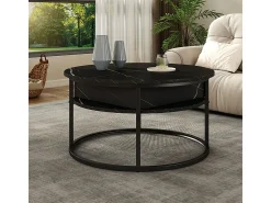 Clearance Vicco Couchtisch /branco mármore 77x77x52 marlo Preto