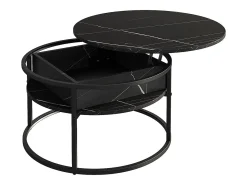 Clearance Vicco Couchtisch /branco mármore 77x77x52 marlo Preto