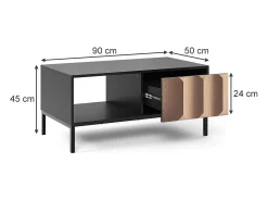 Mesa De Centro|Vicco Couchtisch /carvalho 90x50x45 eliza Preto