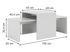 Vicco Couchtisch-Set 100x48x40.4 donat^ Mesa De Centro