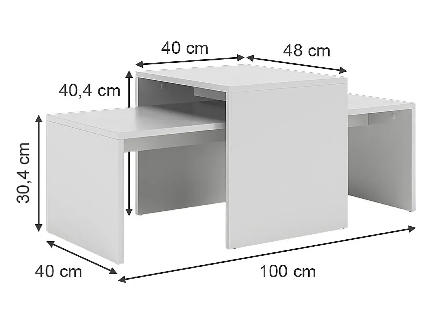 Vicco Couchtisch-Set 100x48x40.4 donat^ Mesa De Centro