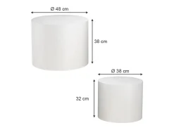 Vicco Couchtisch-Set 48x48x38 giva Branco