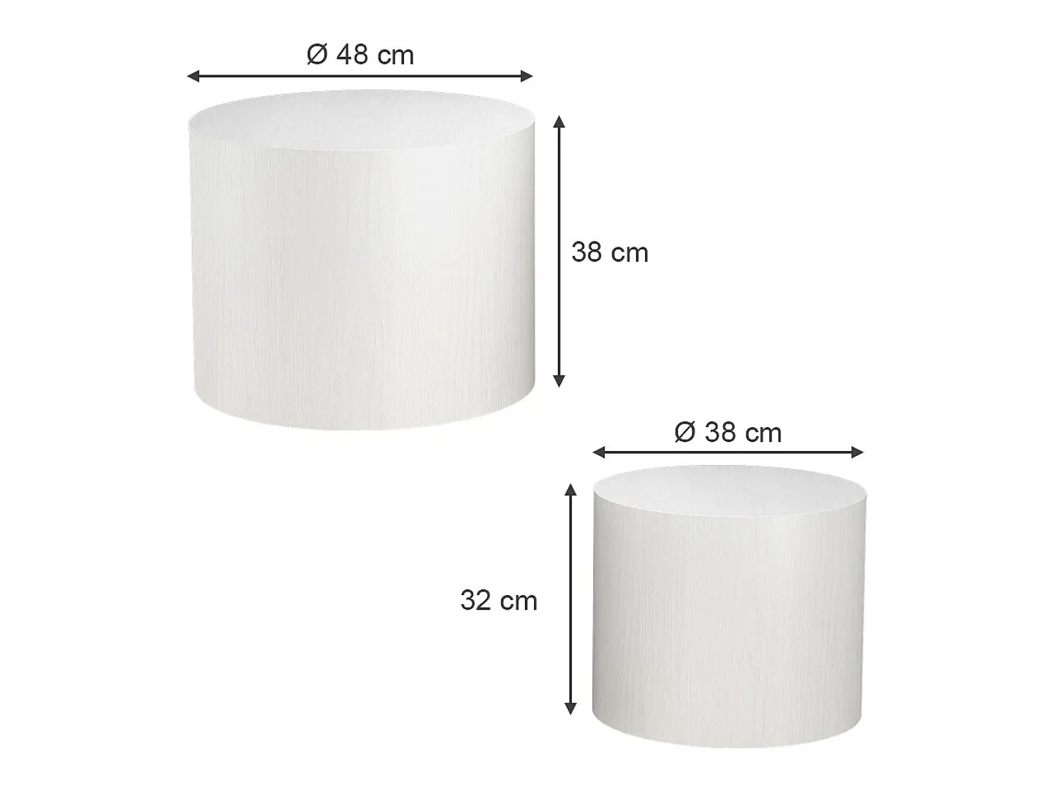Vicco Couchtisch-Set 48x48x38 giva Branco