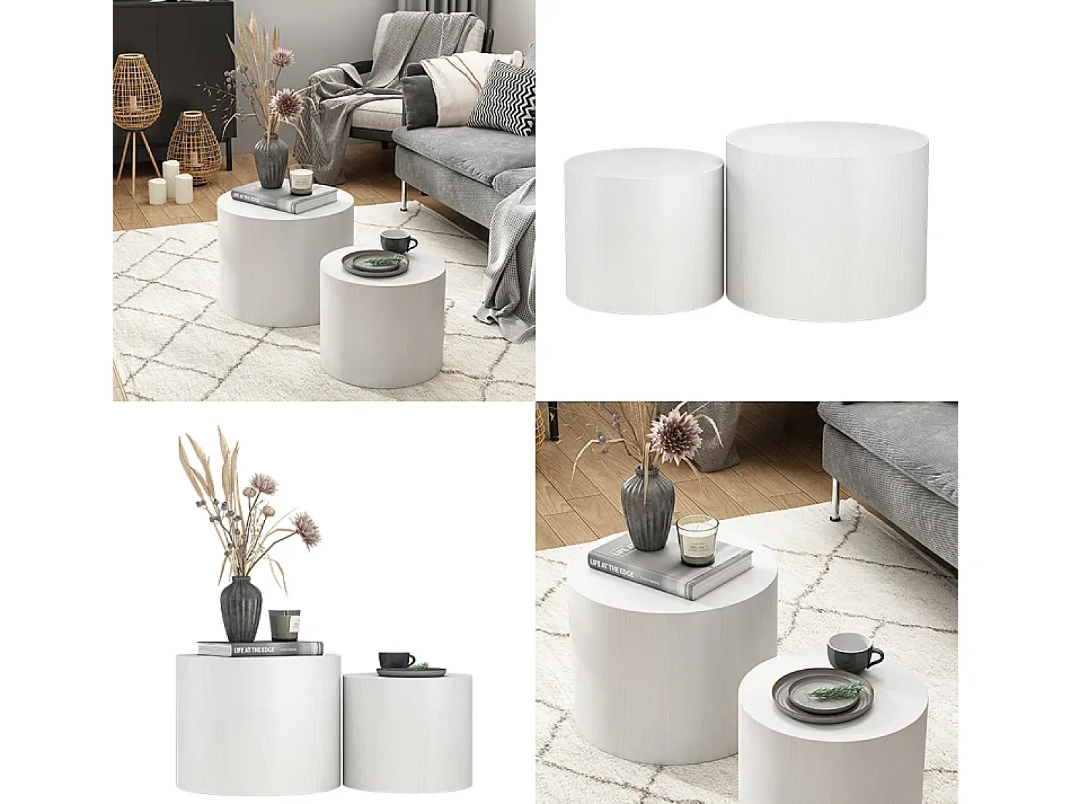 Vicco Couchtisch-Set 48x48x38 giva Branco
