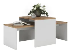 Hot Vicco Couchtisch-Set carvalho branco/dourado 100x48x40.4 donat Natural escuro